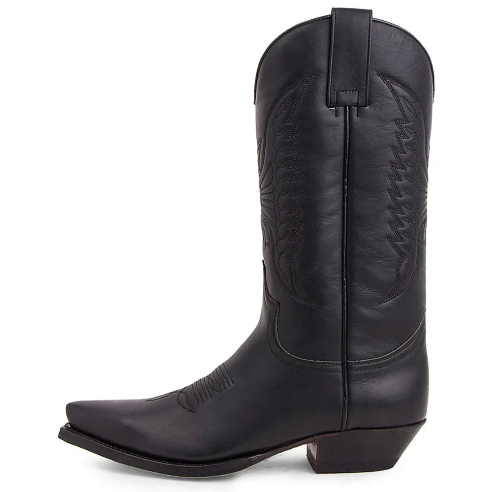 Men Cowboy Winter Leather Shoes