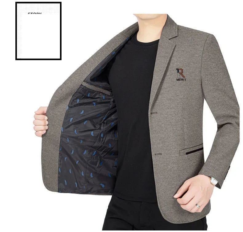 TFETTERS Brand 2026 Spring Business Blazer for Men Solid Autumn Casual Men's Jacket Blazer Fashion Single Breasted Suits Mens