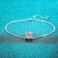 1CT 6.5mm D Color Moissanite Bracelets for Women Classic Four Claw Chain 100% S925 Sterling Silver Sparkling Jewelry