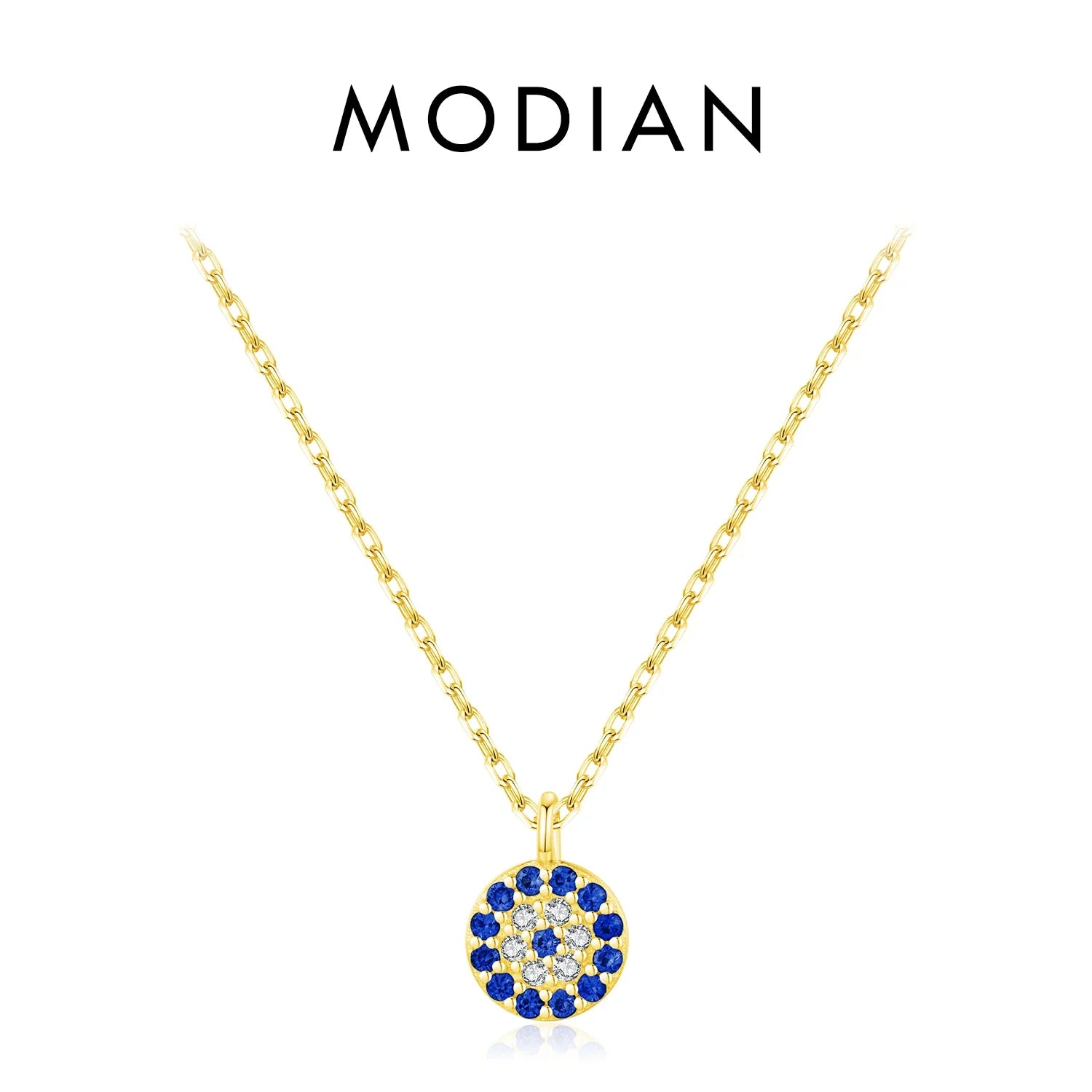 Blue Eye Necklace 925 Sterling Silver Zirconia Eyes Pendant Necklaces Trendy Link Chain Jewelry Gifts For Women Girls