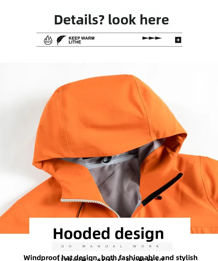 Spring Autumn Comfortable Waterproof Breathable Versatile Warm Jacket Couples Outdoor Cycling Sports Leisure Windproof Jacket