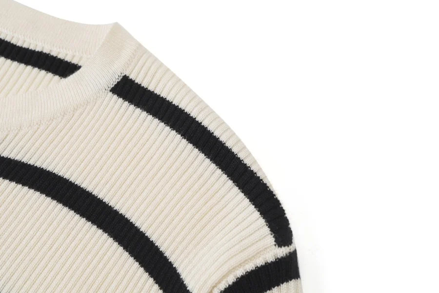 AW25 stripe knitting cardigan + sleeveless patch dress maxi matching set for woman clothing