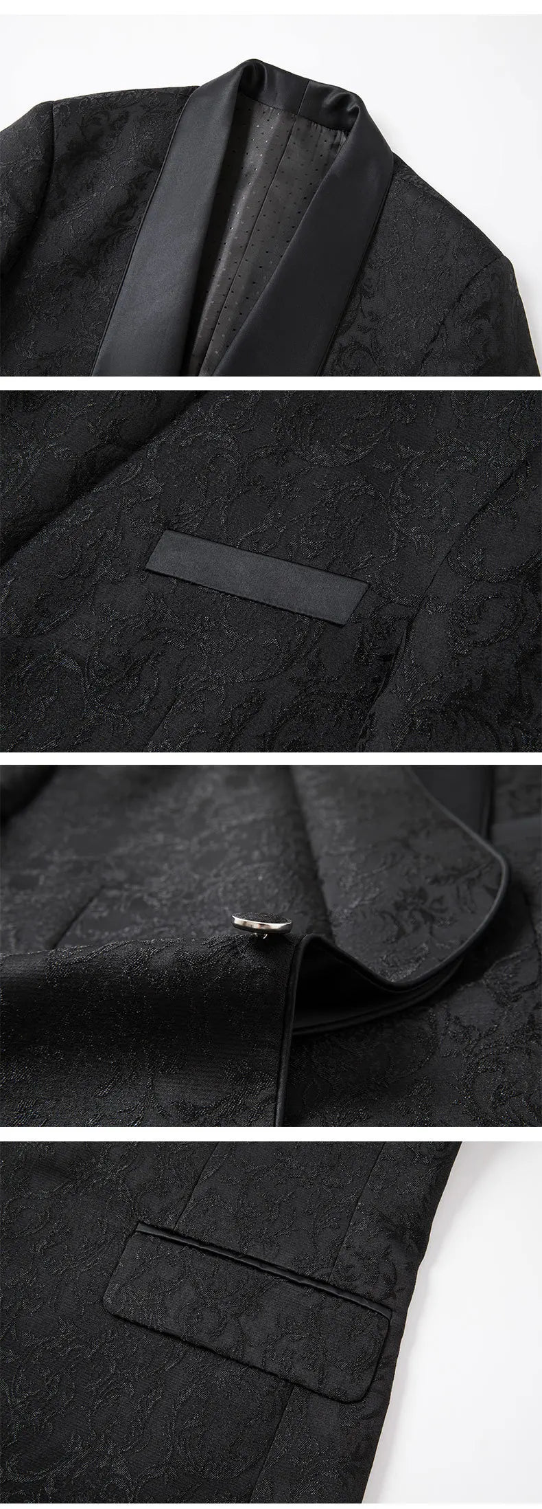 2025 New Large-Sized Jacquard Men's Suit for Wedding Dress, Groom's Suit Set, Host's Performance Costume
