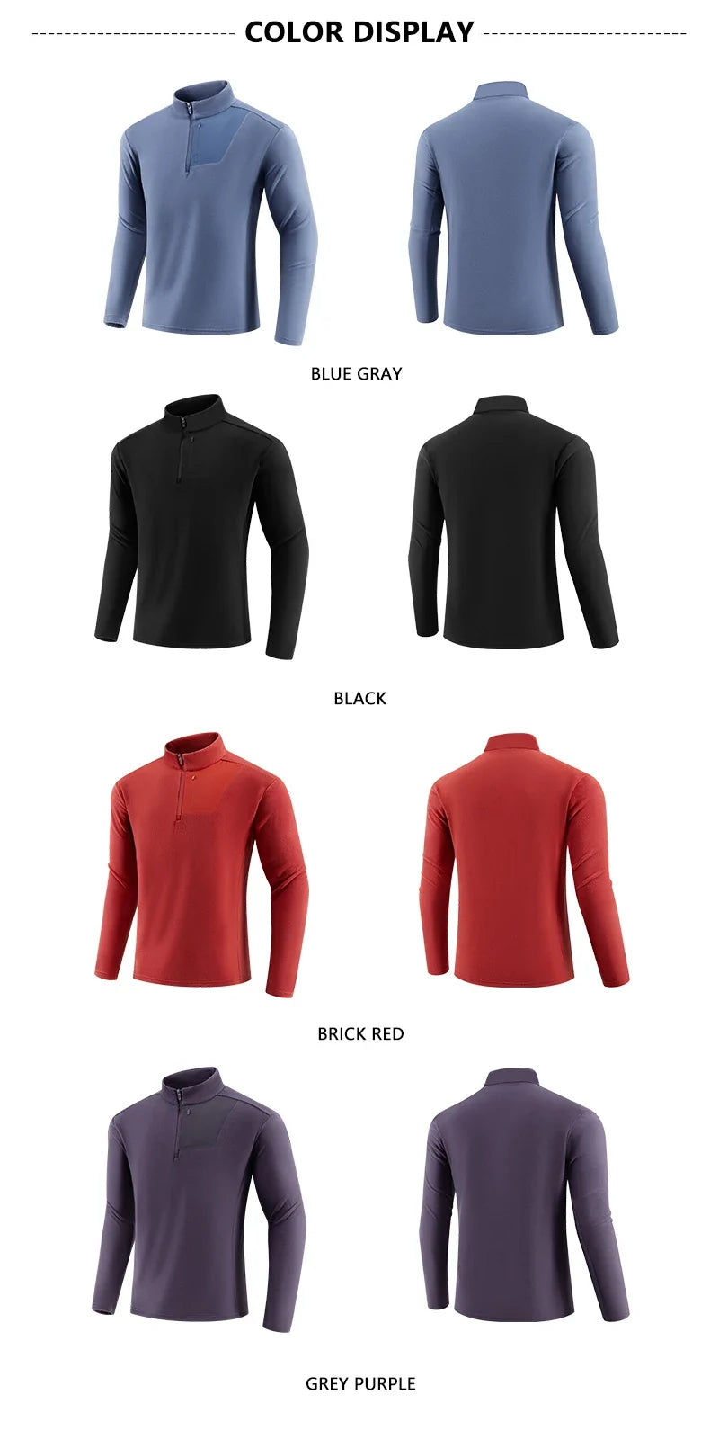 SBWL High-quality Outdoor Sports Inner Lining Autumn/Winter Warm Long-sleeved Stand-up Collar T-shirts Running Jackets Tops