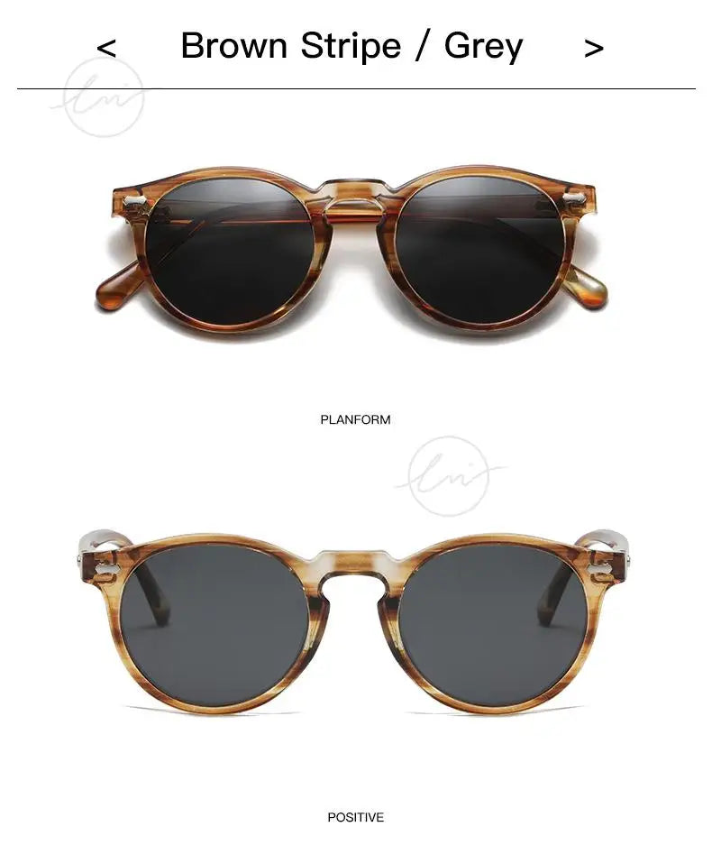 Retro Round Polarized Sunglasses Women Men Classic Leopard Frame Driving Shades Vintage Sun Glasses Unisex UV400 Gafas De Sol
