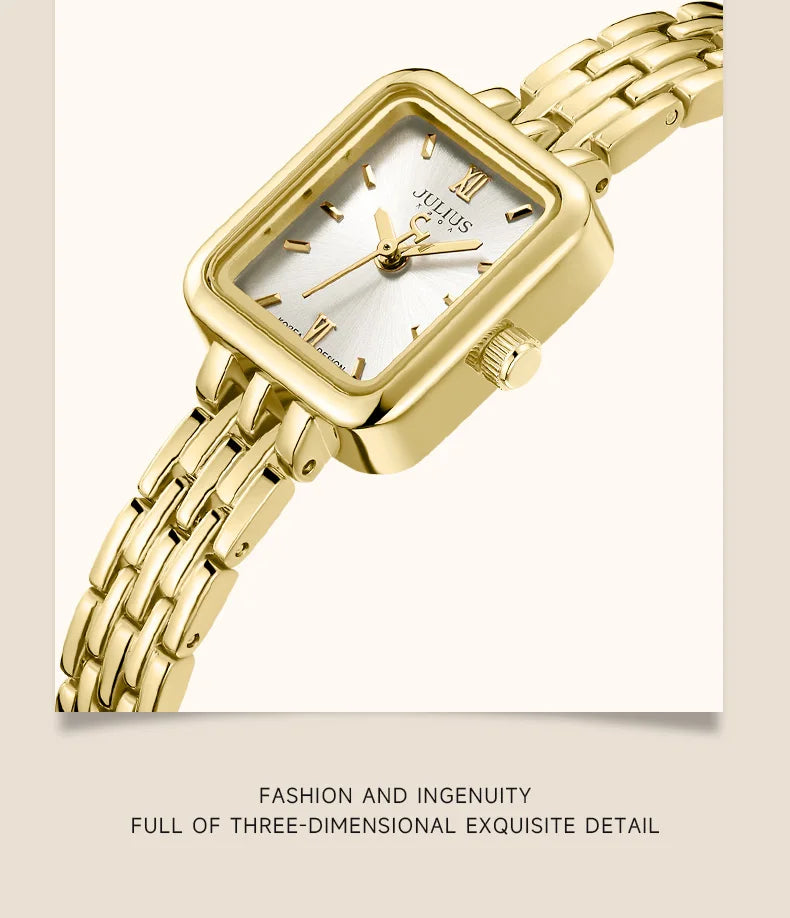 Watch For Women  Women's Stainless Steel Band Luxury Gift Watch Dual-Layer Dial Fashion Montre JA-771