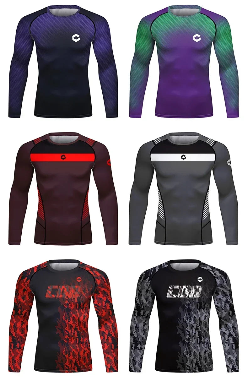 UV Sun Protection Shirt Long Sleeve Men Blouse Sports Sublimated T-Shirts Gym Swim Surf Rashguard Jiu Jitsu BJJ Tops