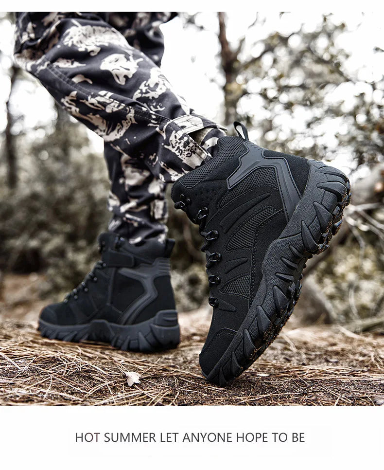 Combat Training Boots Male Outdoors Camping Anti-wear Rapid Response Hiking Shoes Fishing Hunting Sneakers