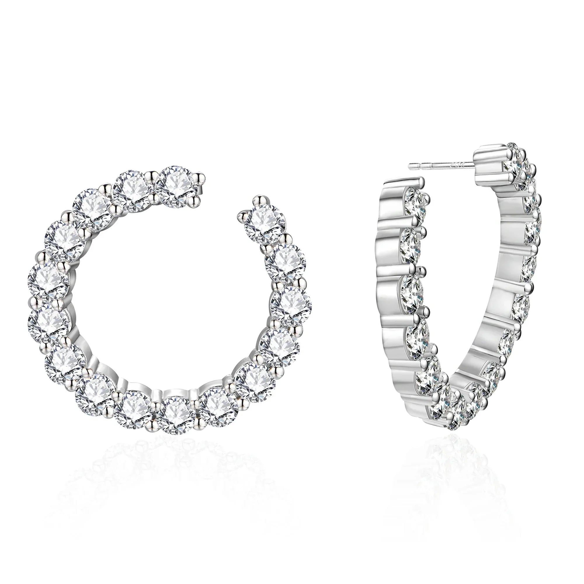 Moissanite Hool Earrings 925 Sterling Silver Passed the Diamond Test Wedding Earrings for Women Gift Fine Jewelry Band