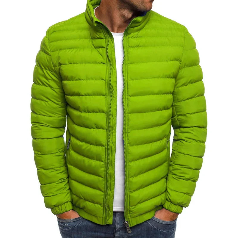 2025 Winter New Thick Men Warm Casual Men's Outwear Coats Solid Stand Collar Male Windbreak Cotton Padded Down Jacket