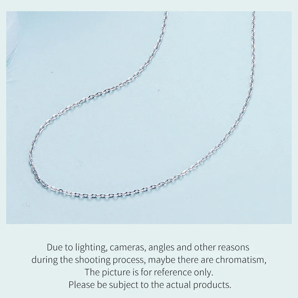 925 Sterling Silver Lobster Clasp Adjustable Necklace Basic Chain Link Simple Fine Jewelry for Women Birthday Gift SCA018