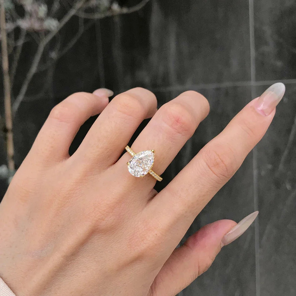 18K Gold Plated 925 Sterling Silver Crushed Ice Cut Lab Sapphire Gemstone Wedding Party Fine Jewelry Rings Wholesale