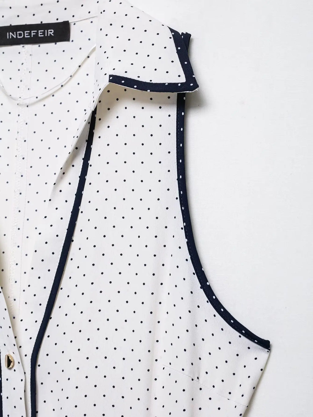 Woman Elegant Chic Sleeveless Single-breasted Midi Dress Summer Women Sexy White Polka Dot Shirt Style Chart Dress Mujer
