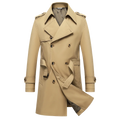2024 Autumn New Men's Medium to Long Fashion Windbreaker Coat High Quality Double breasted British style Coat Series Belt Coat