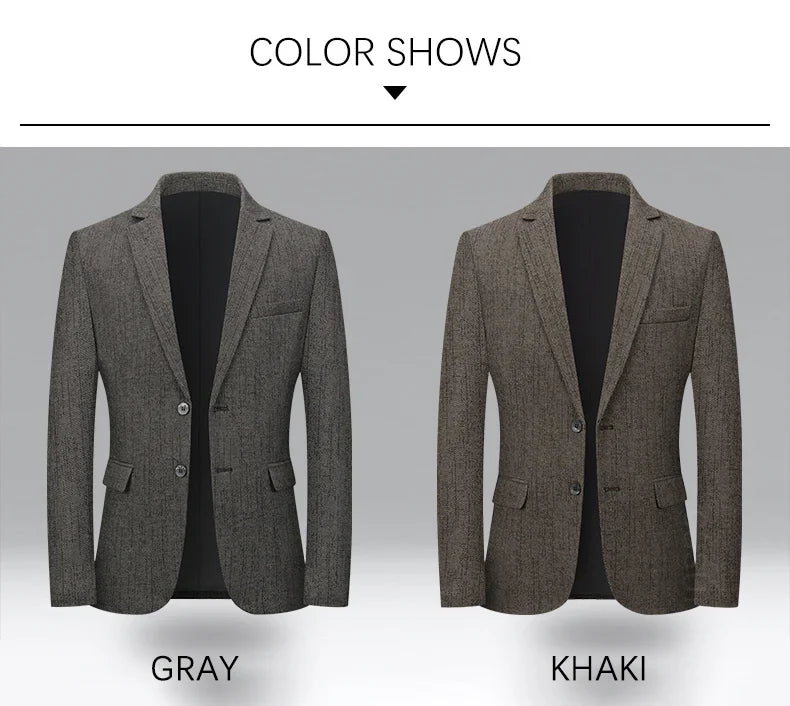 BROWON Brand Spring Autumn Forml Blazers for Men Slim Fit Two Button Fly Mens Suits Luxury Designer Wedding Coat Over Size