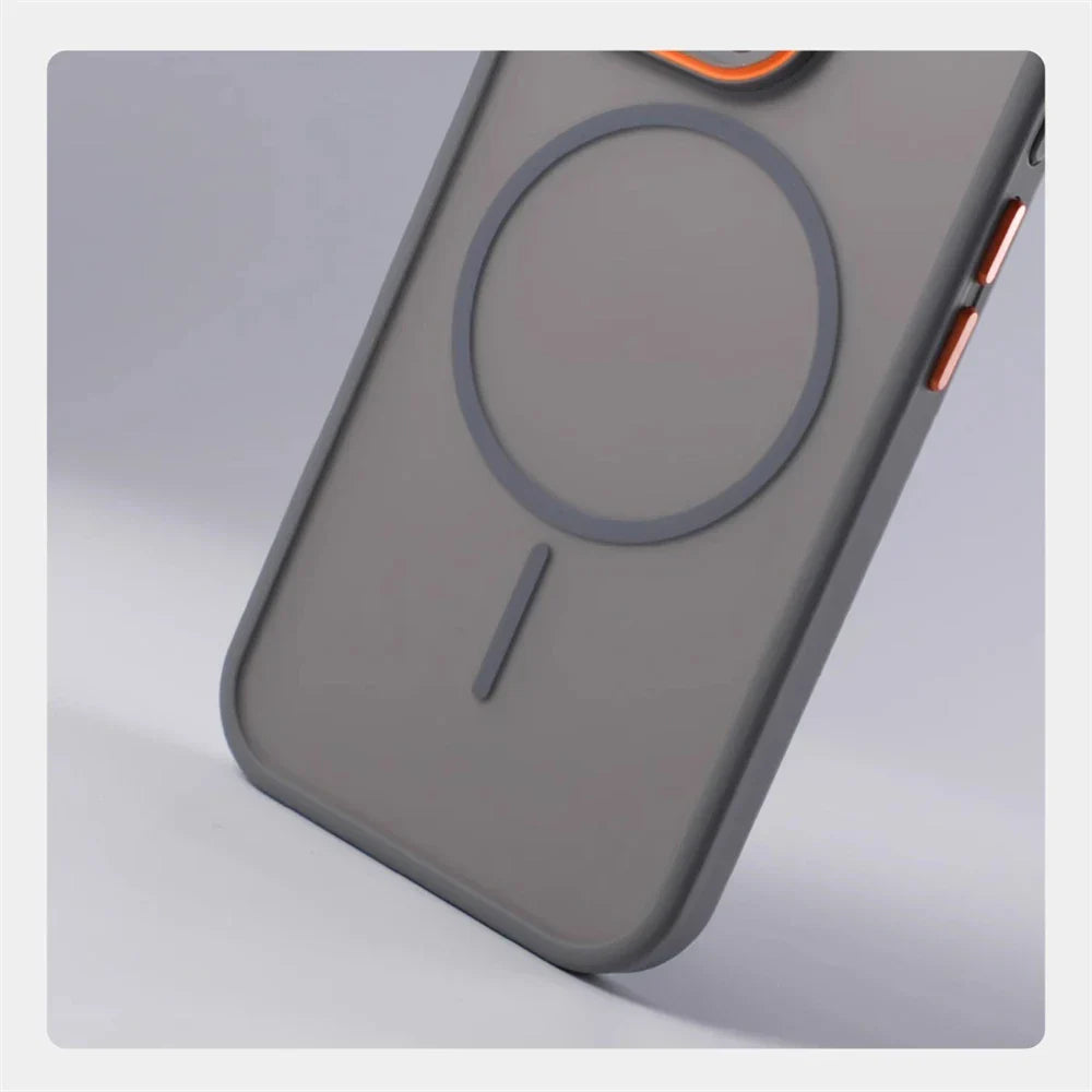 Luxury Matte Translucent Magnetic Case For iPhone 17 16 Pro Max 15 14 Plus 13 12 For Magsafe Wireless Charging Shockproof Cover