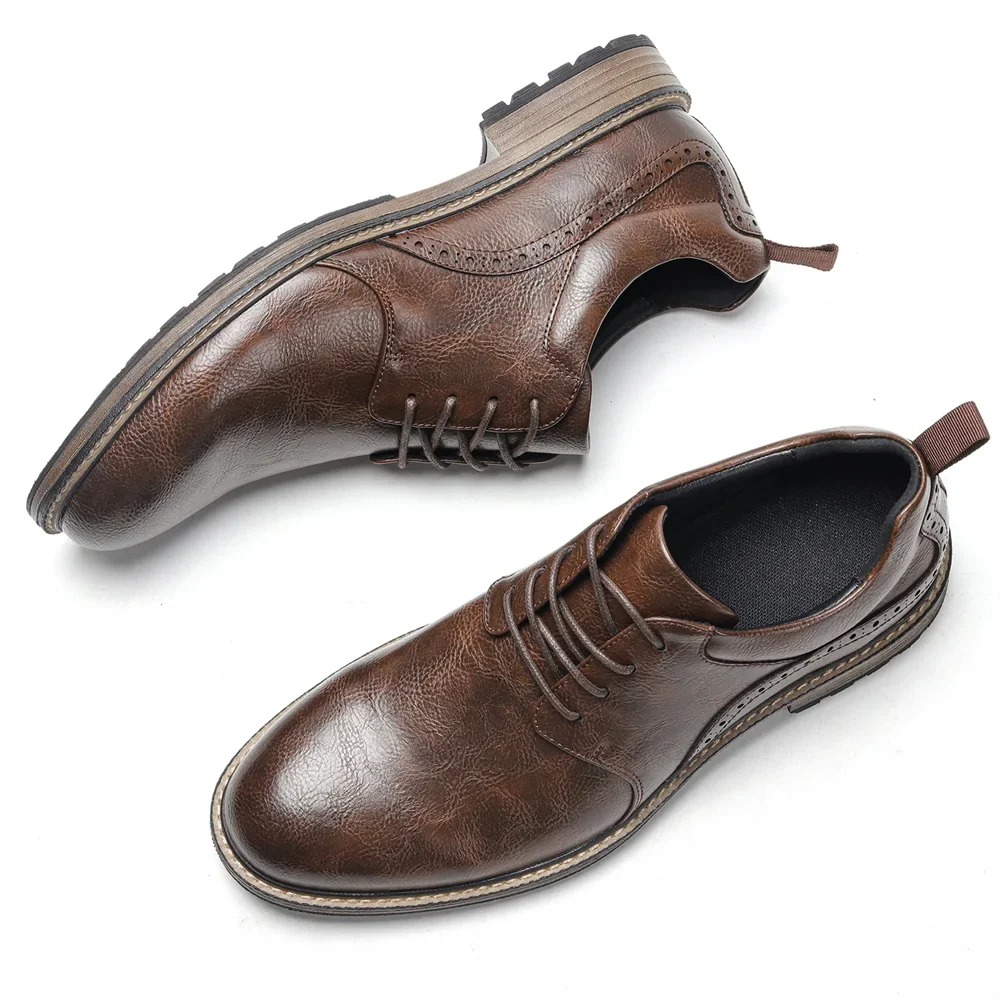 40~46 Leather Shoes Men Fashion Brand Comfortable 2024 Casual Shoes Men