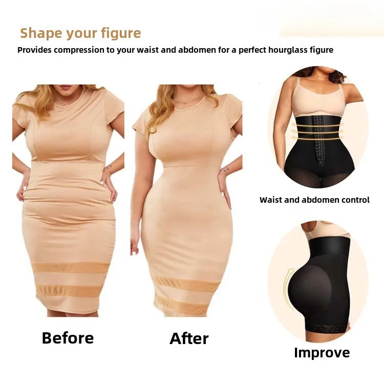 Women High Waist Body Shaper Panties Butt Lifter Slim Shapewear BBL Shorts Tummy Control Bandage Panties