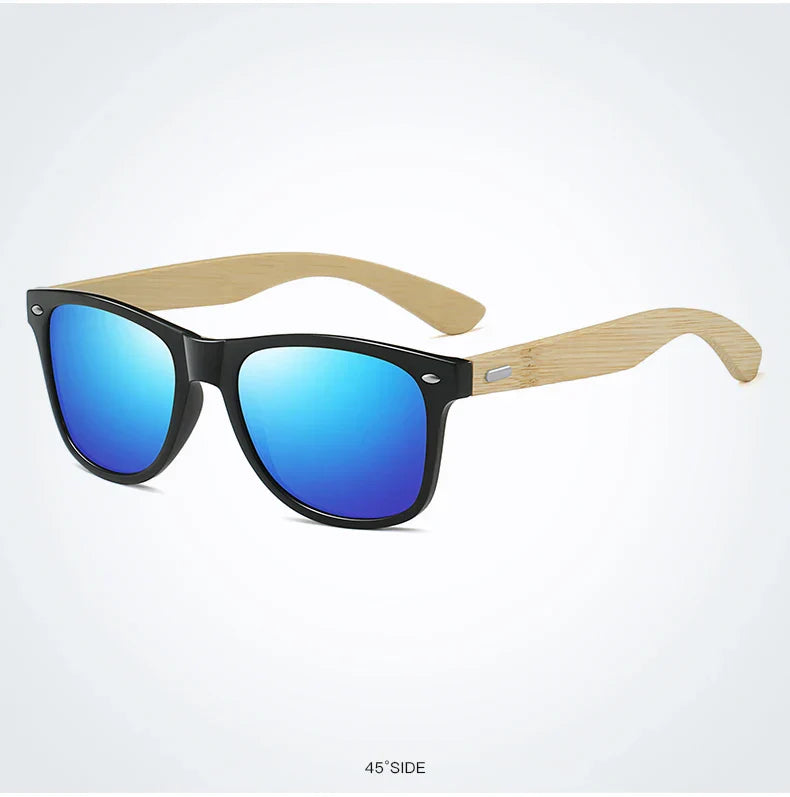 Fashion Bamboo Wood Vintage Square Sunglasses Men Women Luxury Brand Designer Sun Glasses Wooden Driving Fishing Eyewear