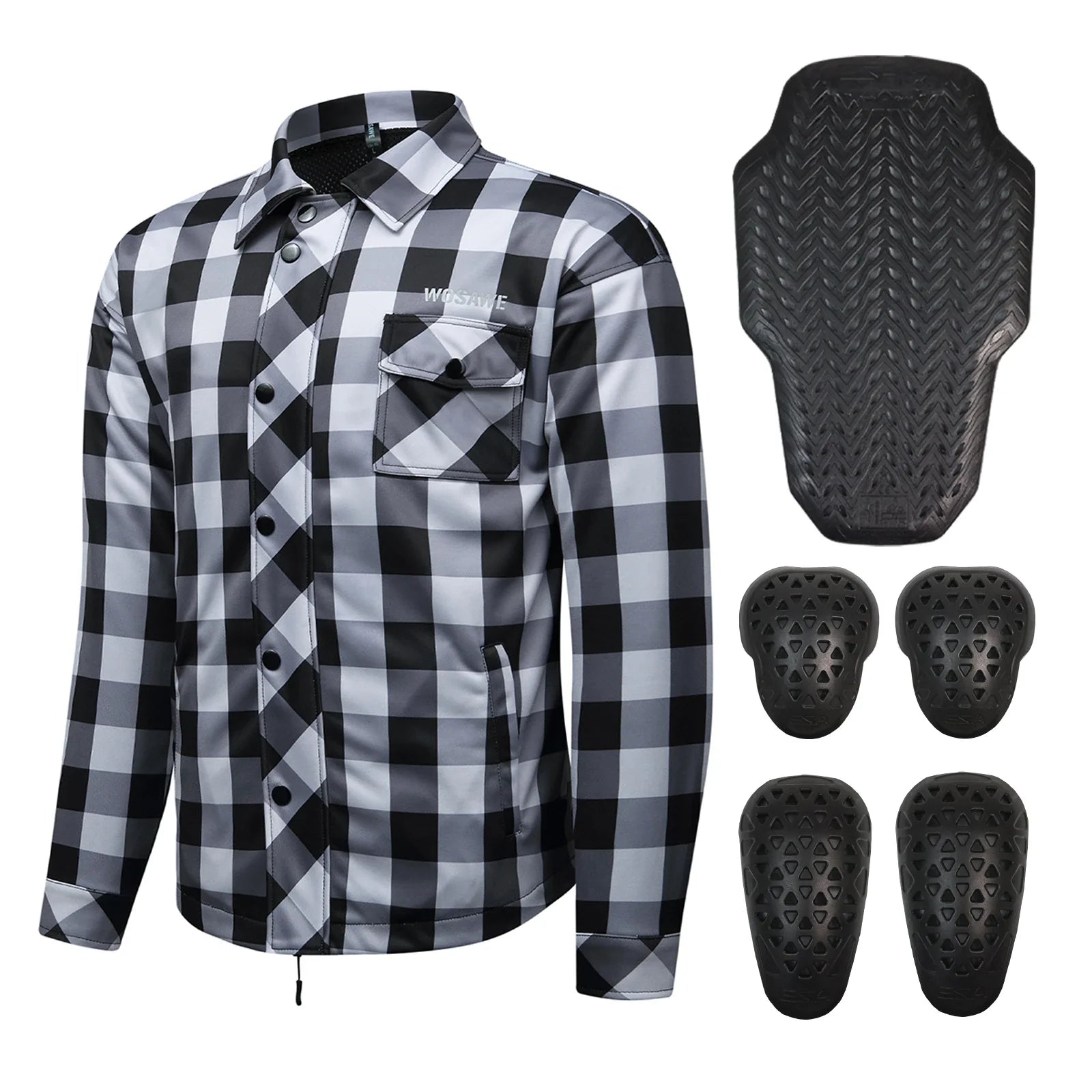 Men's Women's Winter Motorcycle Jacket Warm Motocross Motorbike Checkered Casual Outdoor Riding Shirts