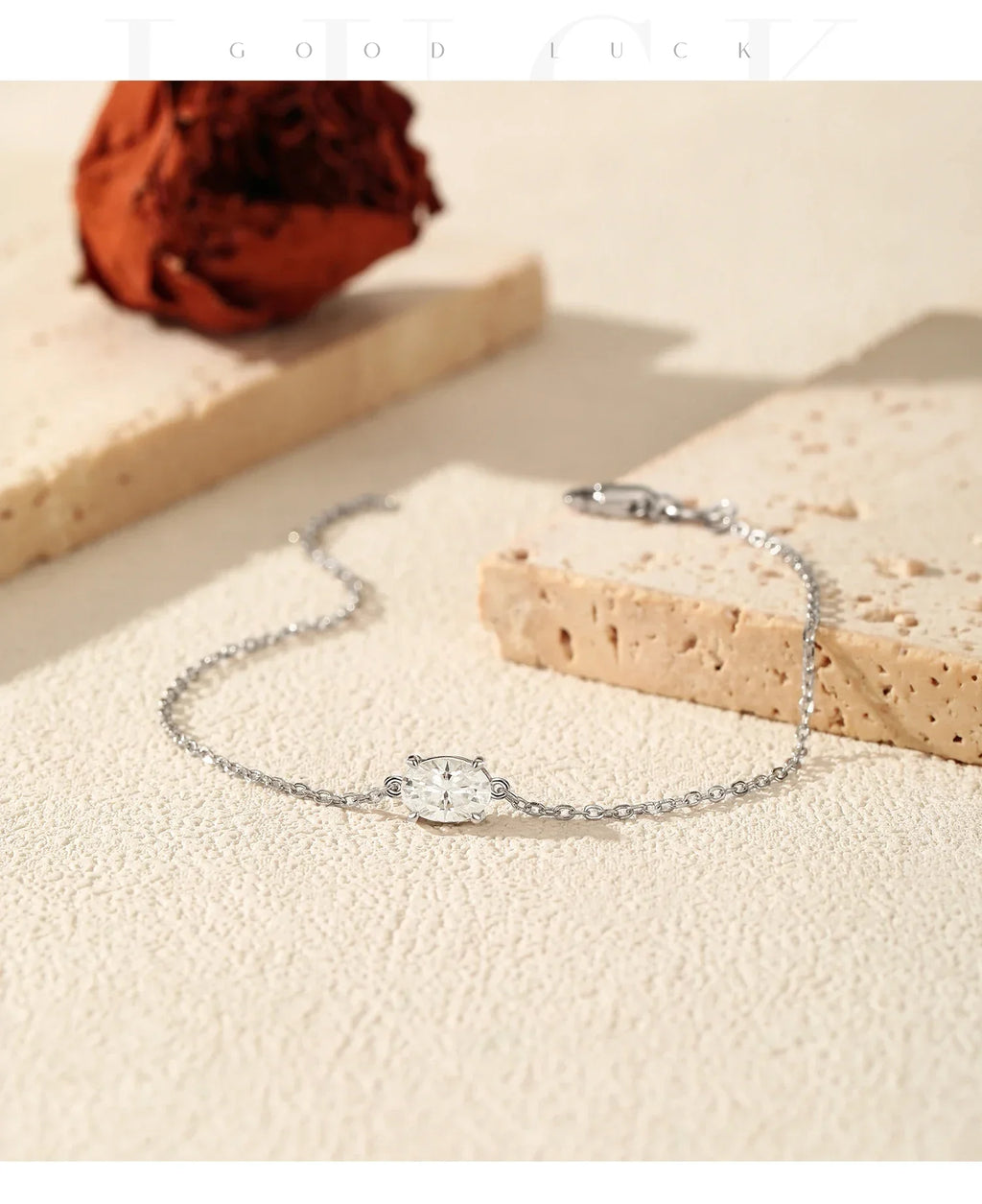1CT Oval Moissanite Bracelet 925 Sterling Silver Trendy Temperament Link Chain Bracelet For Women Fine Jewelry