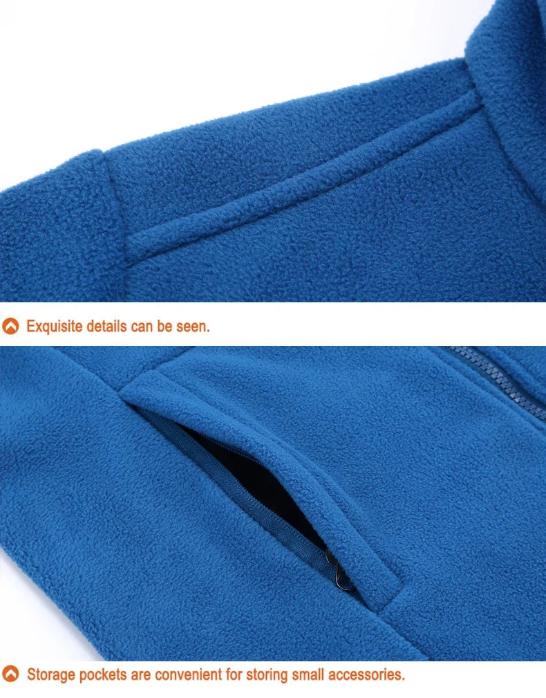 Men Polar Fleece Jackets Winter Windproof Thermal Soft Shell Jacket Outdoor Sports Hiking Camping Skiing Climbing Warm Coat