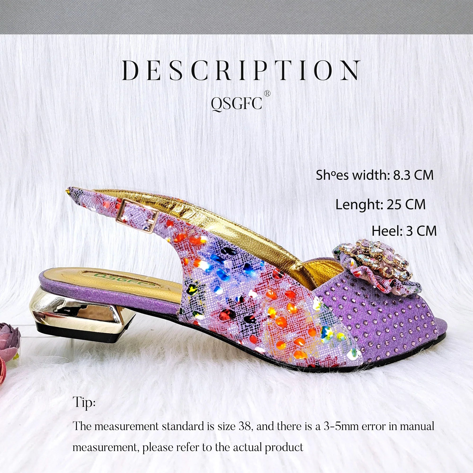 Flash Diamond Decoration Women's Bag With Comfortable Shoes