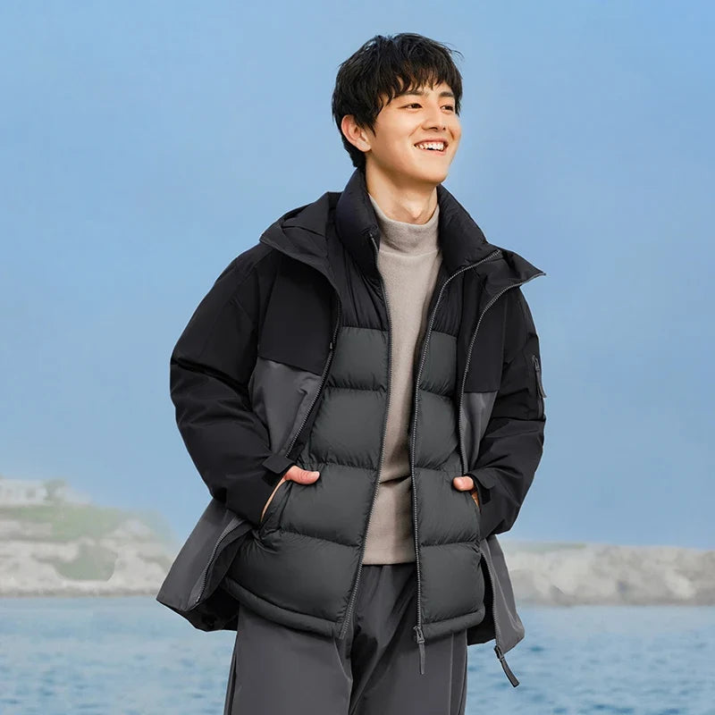 Down Jacket Men Three-in-One Two-Piece Set 2024 New Winter Four-Proof Outerwear Down Jacket