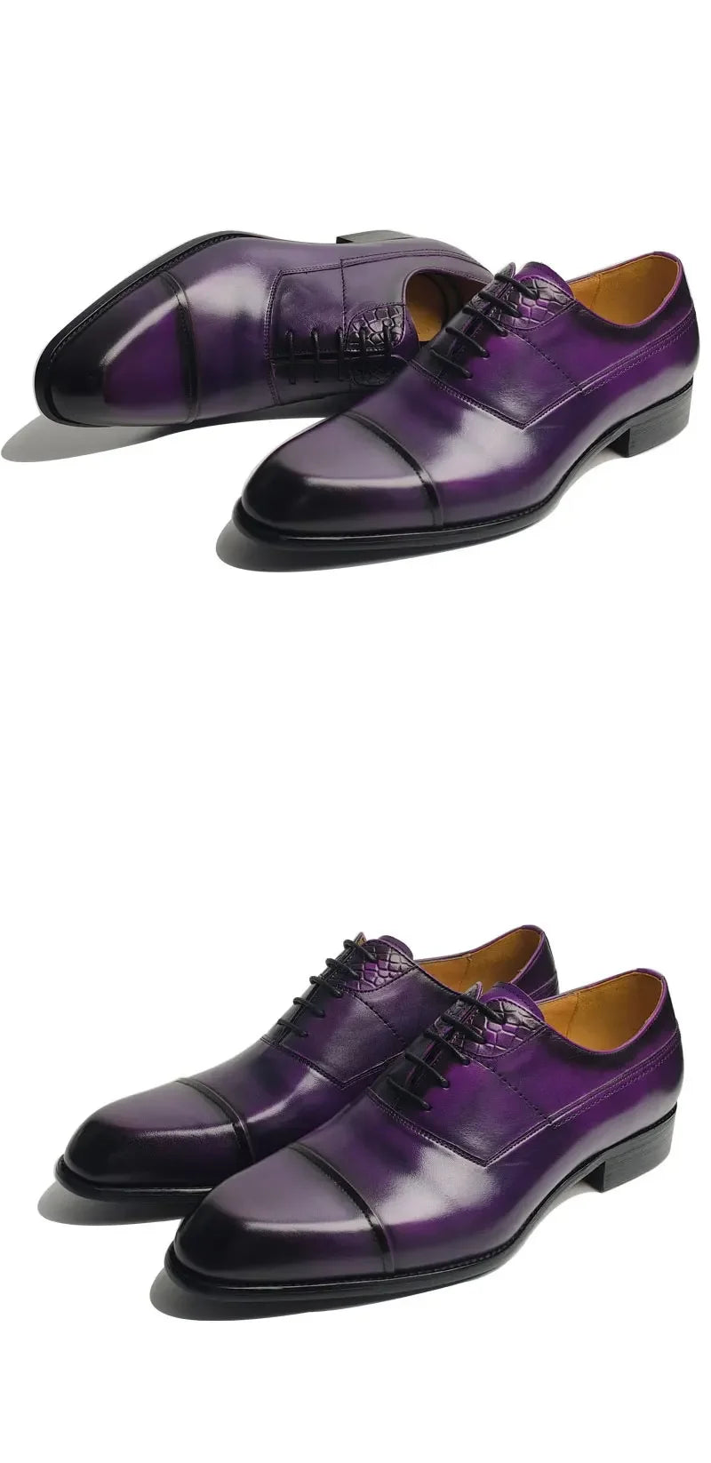 New Fashion Men Dress Shoes Purple Oxfords Comfortable Elegant Formal Business Lace-up Pointed Design Sapatos Sociais Masculinos