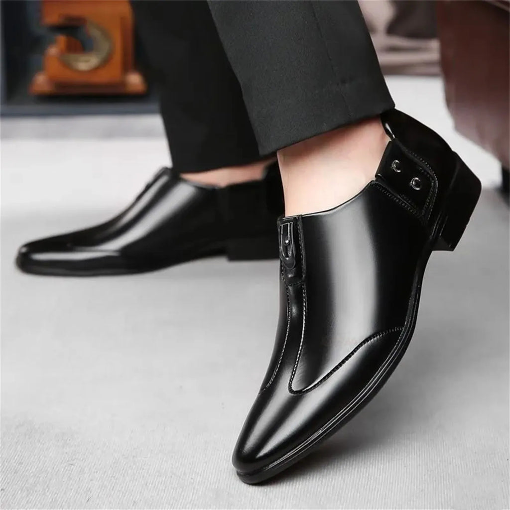 White Men'S Casual Loafers Stylish Men'S Comfortable Business Formal Spring Leather Men'S Loafers Metal Shoes British Luxury