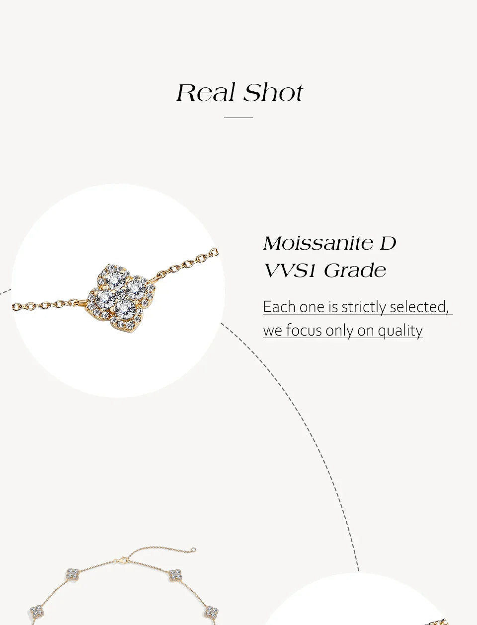 Original Flower-shaped Full Moissanite Necklace for Women 925 Sterling Silver Engagement Gift Jewelry Adjustable 40+5cm