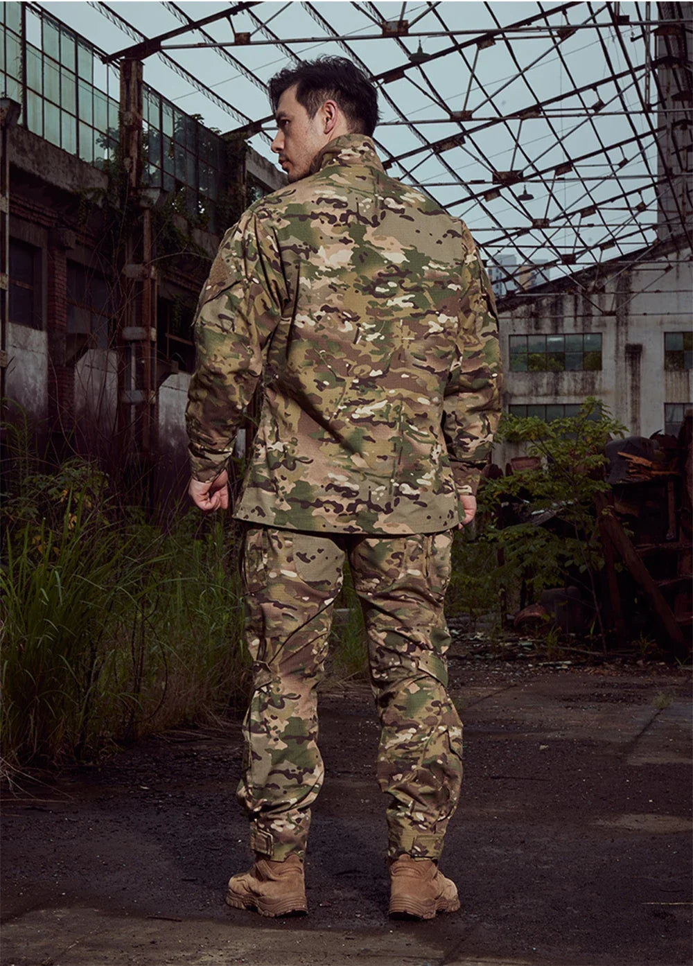 Men's Field Camouflage Clothing Tactical Combat Training Uniform Outdoor Hunting Camping Camo Long Sleeved Windbreaker Coat