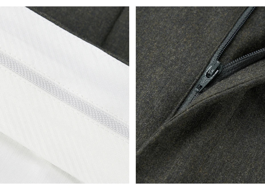 100% Wool Mens Suits Set Blazer + Pant Green Luxury Wedding Groom Wear Simple Style Fashion Man Suit Slim Fit Casual Clothes
