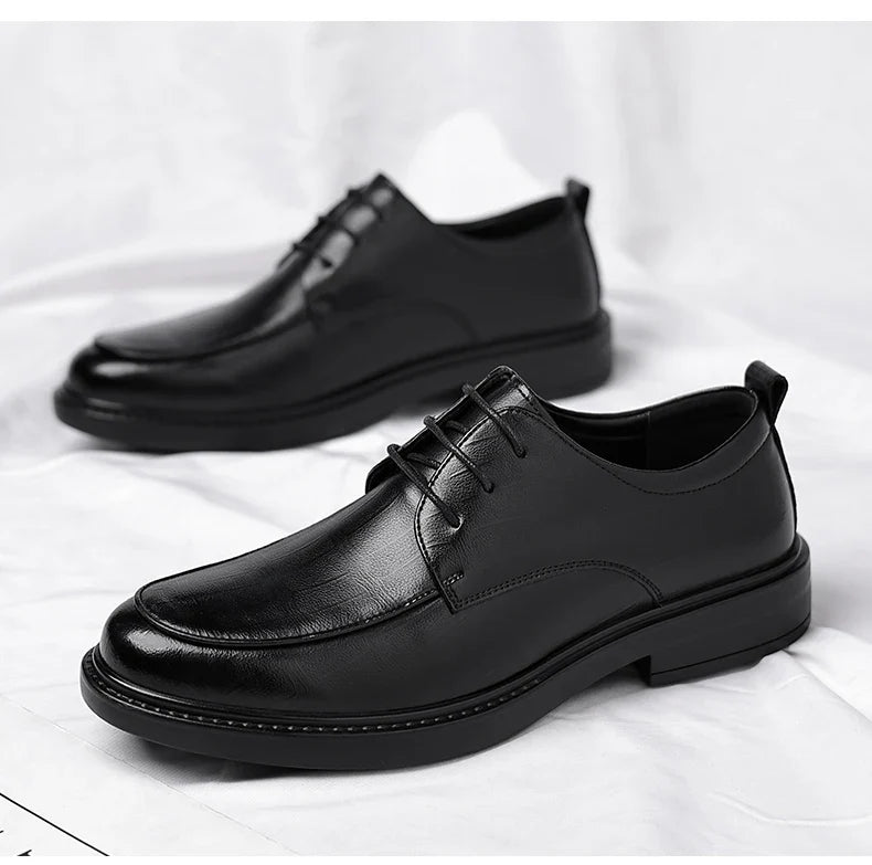 Big Size Elevator Shoes Men Leather Shoes Height Increasing Shoes For Man Increase Insole 6-8CM Invisible Heightening Lift Shoes