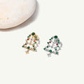 2025 Christmas Tree Stud Earrings S925 Sterling Silver 18K Gold Plated Zircon Eardrop For Women Girl Party Fine Jewelry