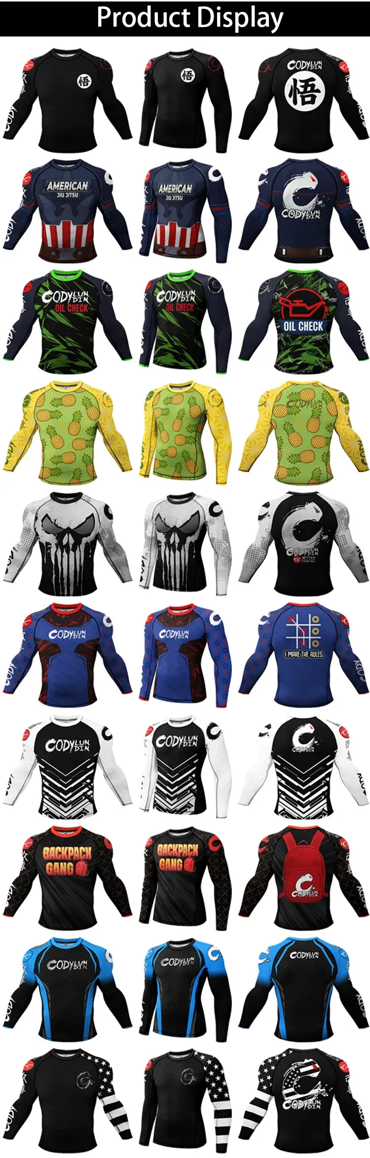 Popular Manufacturer Custom Sublimated Print Rashguard With Rubber Banding Hem Long Sleeves UV Sportswear Men Sport Gym T shirt