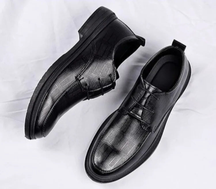 2024 New Men's Height Increasing Soft Leather Breathable Casual Business Elevator Shoes