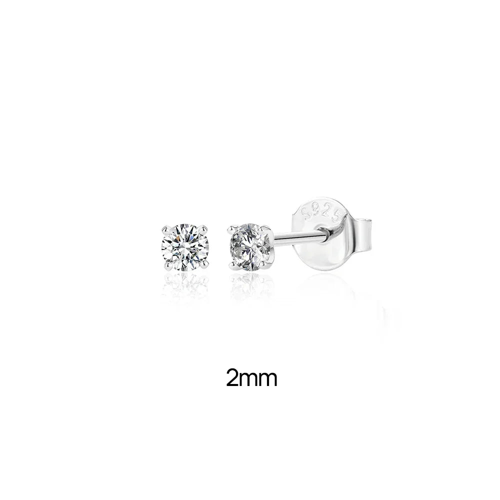 0.5-1.2 Carat D Color Moissanite Ear Stud Earrings For Women 925 Sterling Silver Sparkling Piercing Earring Fine Jewelry