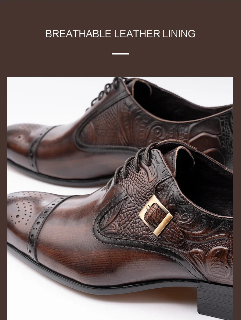 Luxury Business High-end Leather Shoes Men Oxford Shoes Elegant Formal Genuine Leather Dress Shoes European Style Men Shoes