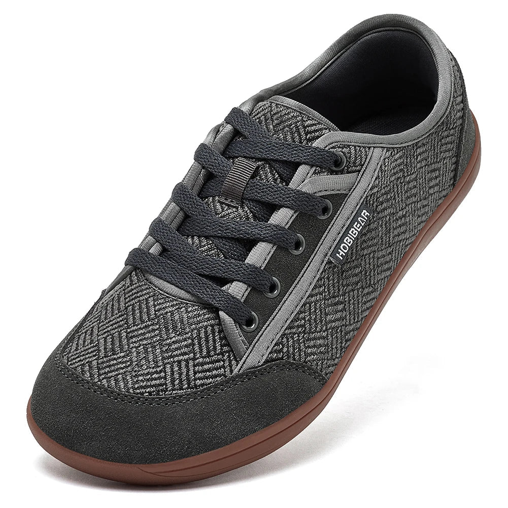 Barefoot Shoes Mens Womens | Zero Drop | Wide Toe | Minimalist Cowhide Leather Lace Up Fashion Sneakers