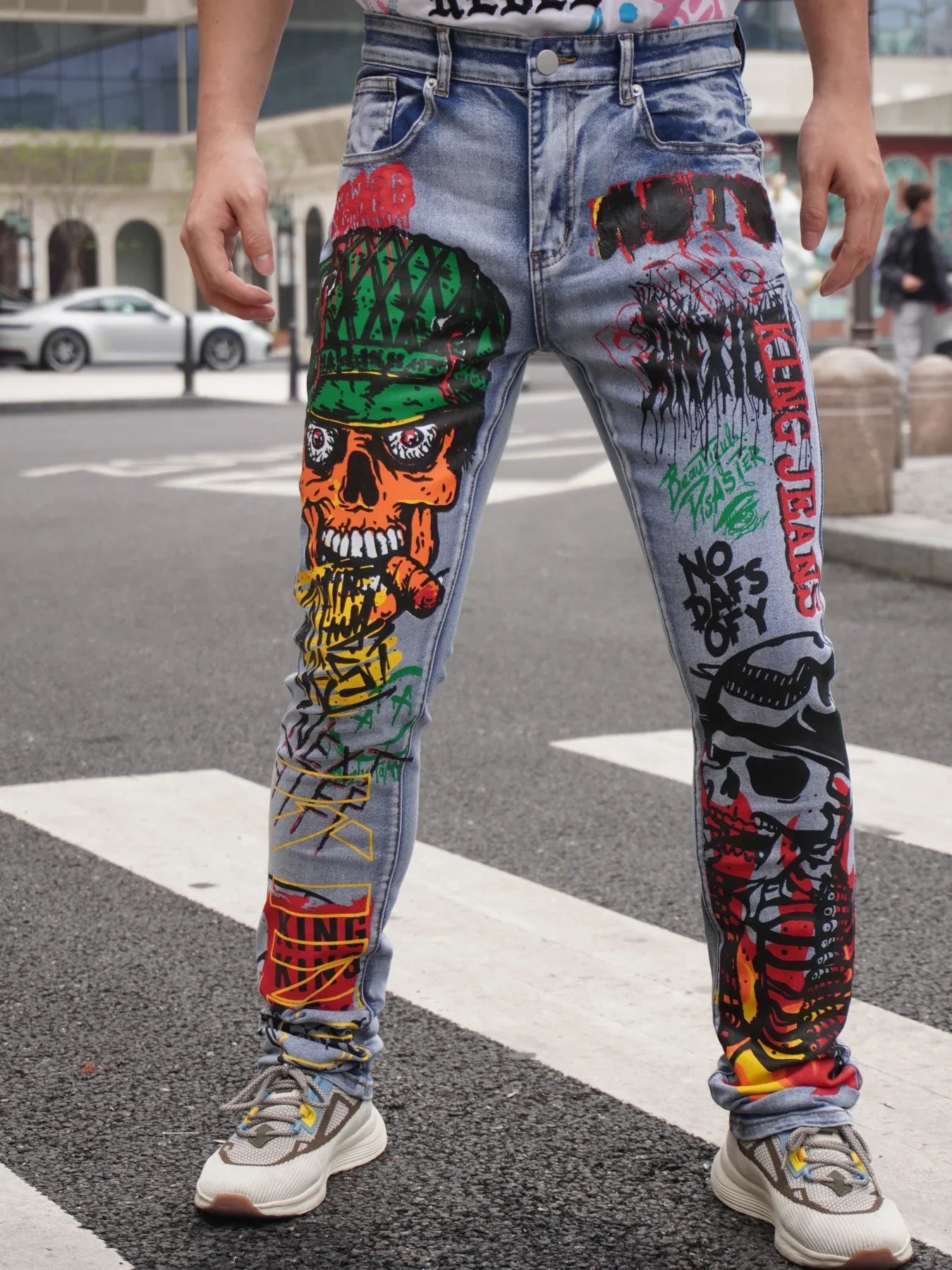 High Street Bestseller  Fashionable Print  Trendy Men's Jeans  Popular In Multiple Countries  On Sale With Free Shipping