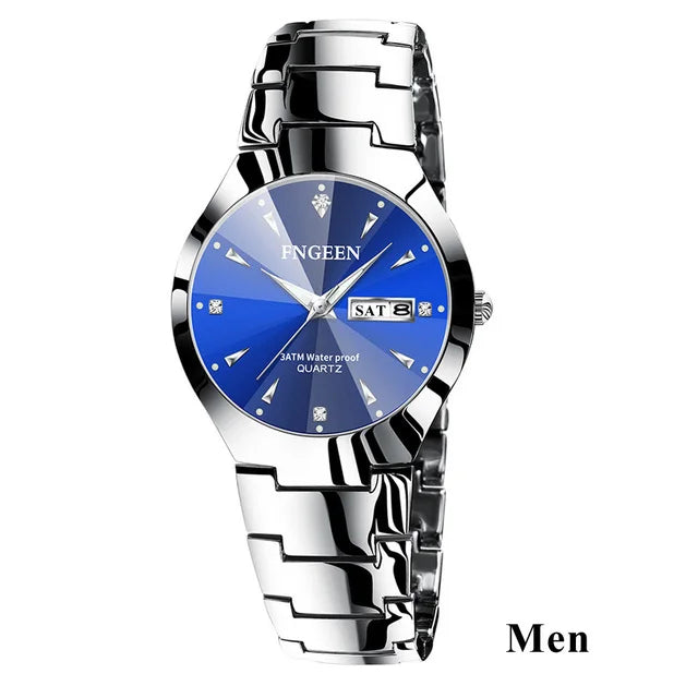 5808 Relogio Feminino Couple Watch Men Quartz watch for Lovers Luxury Womens wristwatch Stainless Steel Waterproof