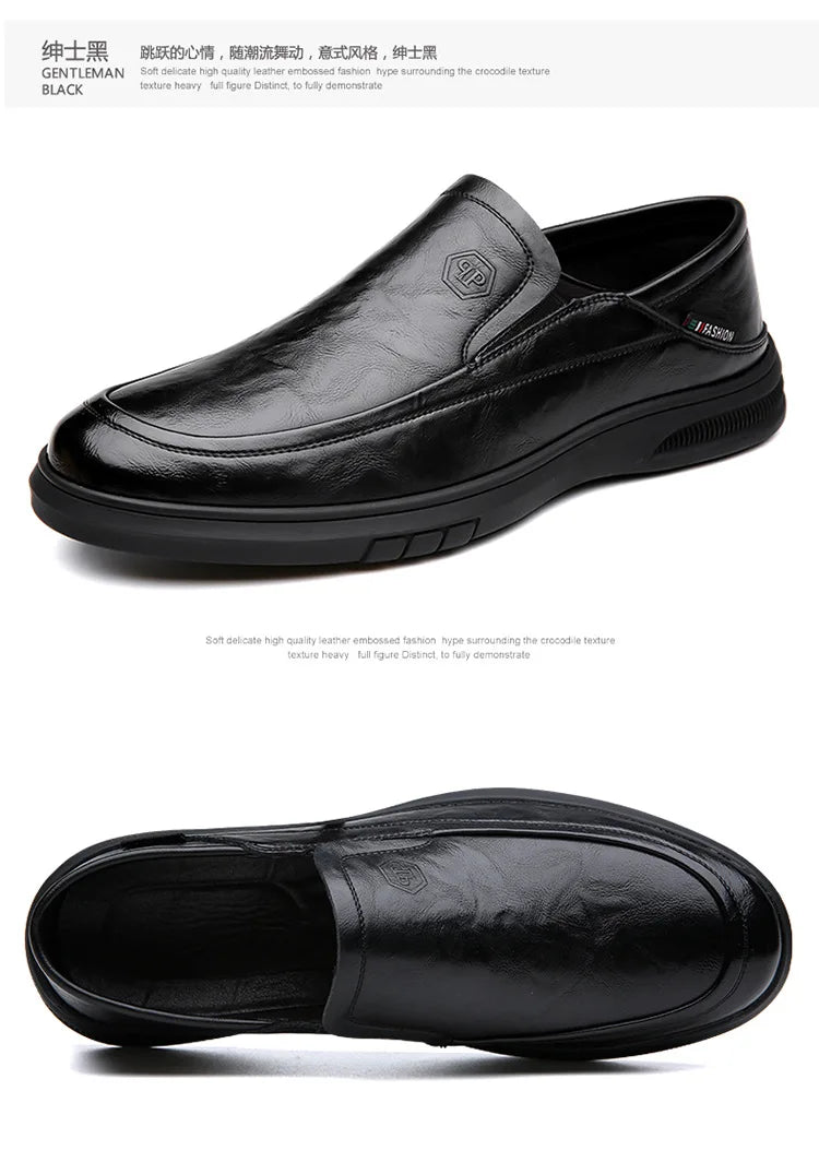 2026 Spring Business Casual Shoes for Men Solid Color New Designer Half Slippers Shoes Male Fashion Soft Sole Leather Shoe Man