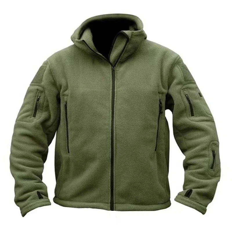 Men Polar Fleece Tactical Winter Autumn Hiking Fishing Camping Trekking Thermal Jackets Outdoor Sports Hood Caro Coat Softshell