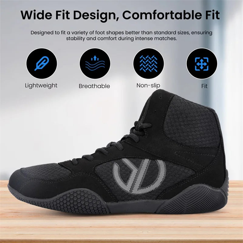 Professional Wrestling Boots Men's Lightweight Fighting Boxing Shoes High Quality Mesh Breathable Boxing Sneakers Big Size 40-50