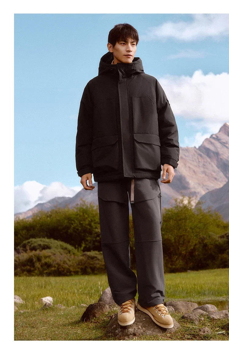 Down Jacket Men 2026 New Winter Couple Windproof Wear-Resistant and Warm Outdoor Contrasting Colors Outerwear