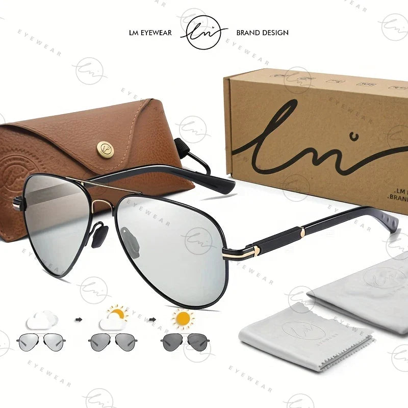 Design Aviation Sunglasses Polarized Man Photochromic UV400 Glasses Woman Anti-glare Driving Goggles zonnebril heren