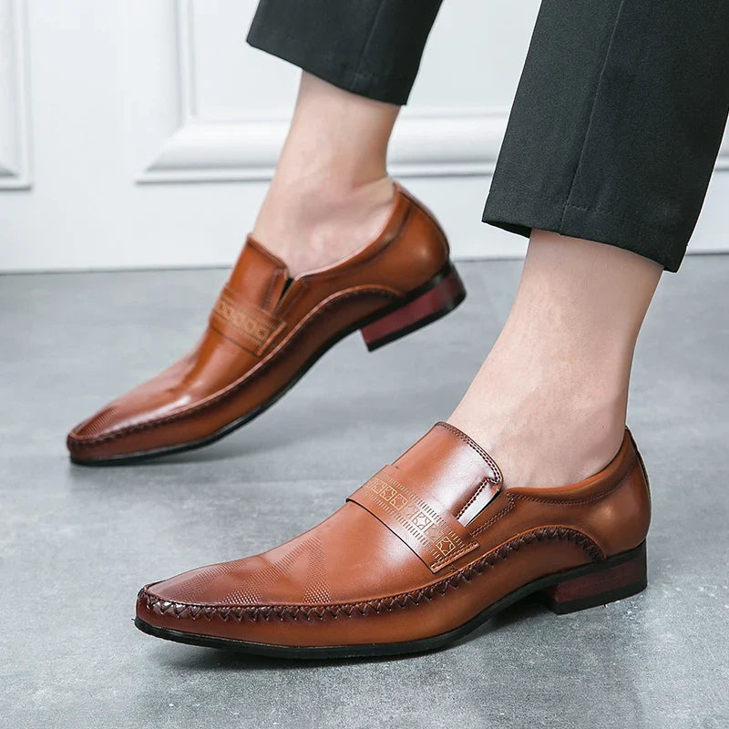 Men's Fashionable Leather Dress Shoes – Classic Formal Footwear for Office & Events