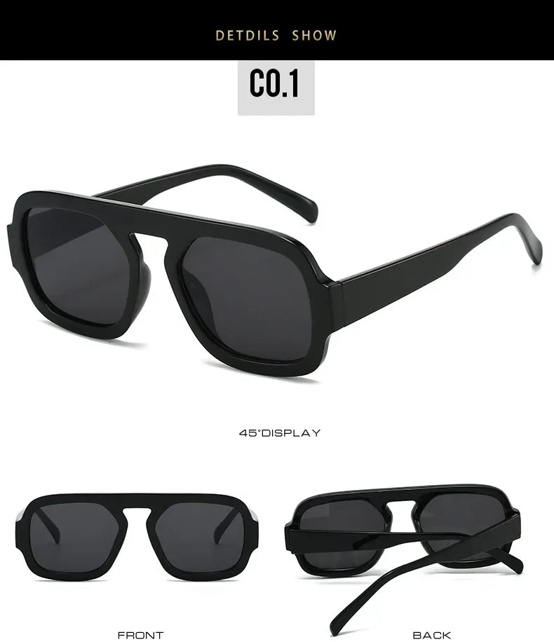 Retro Square Sunglasses Women Fashion Brand Design Gradient Shades UV400 Men Punk Sun Glasses