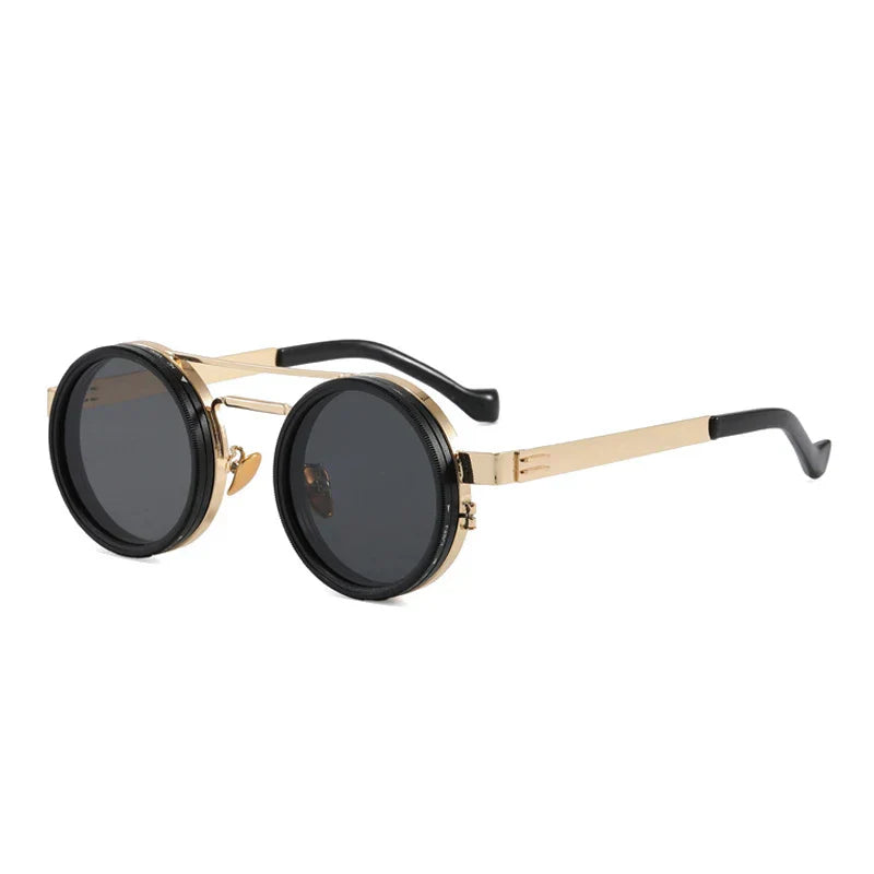 Metal Round Punk ND9-level Adjustable Dimming Sunglasses Women Polarized UV400 Fashion Men Outdoor Sun Glasses
